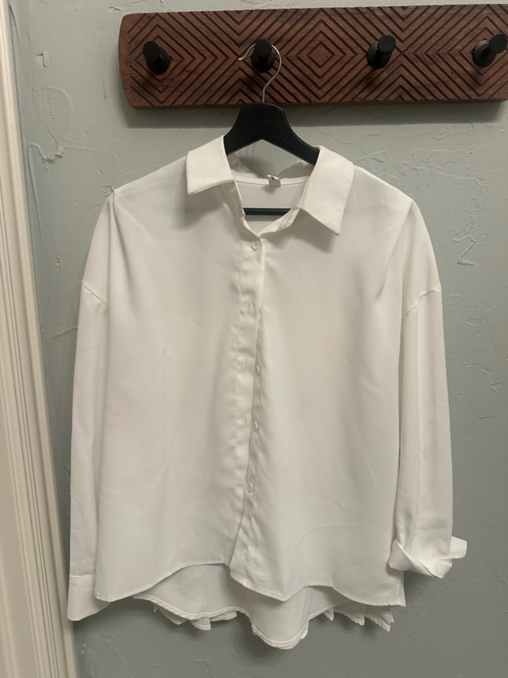Women's Relaxed White Button-Down Shirt
